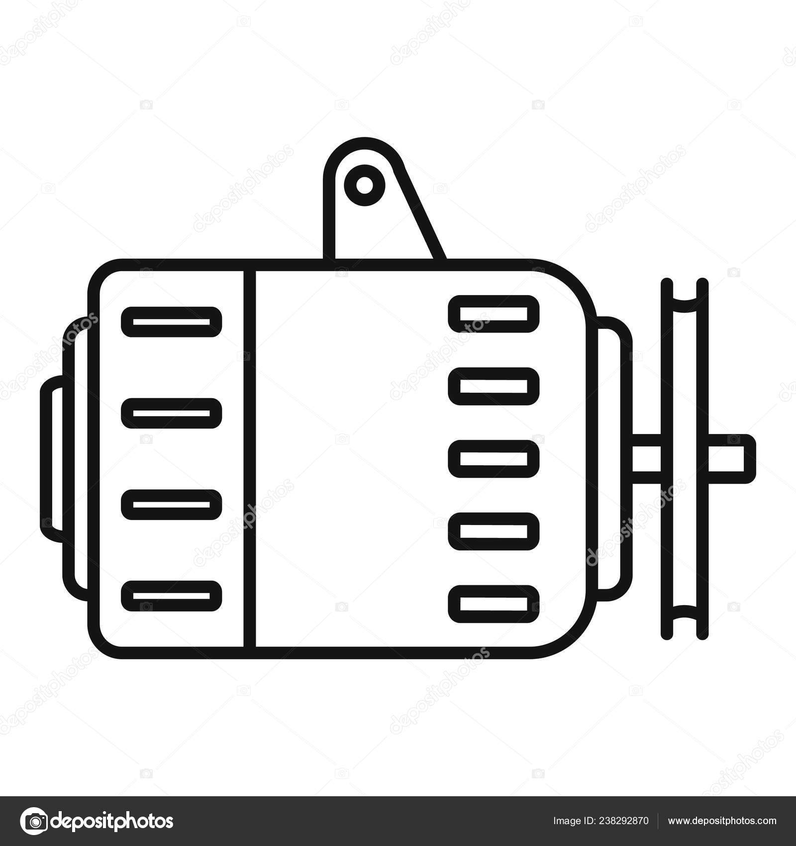 Auto Lichtmaschine Symbol, Umriss Stil Stock-Vektorgrafik von