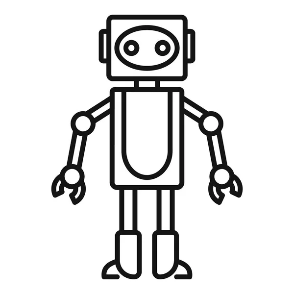 Robot toy icon, outline style — Stock Vector