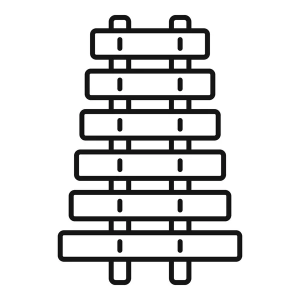 Spielzeug-Xylophon-Symbol, Umrissstil — Stockvektor