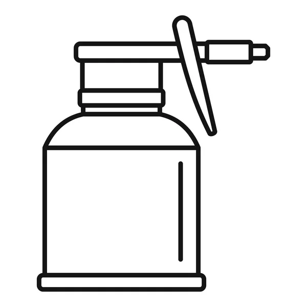 Icône de pulvérisation de bouteille de voiture, style contour — Image vectorielle