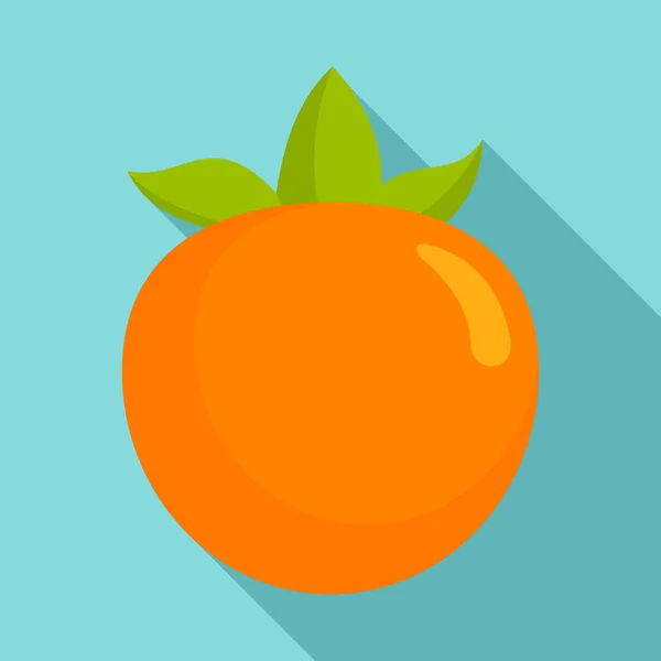 Icono de fruta caqui, estilo plano — Vector de stock