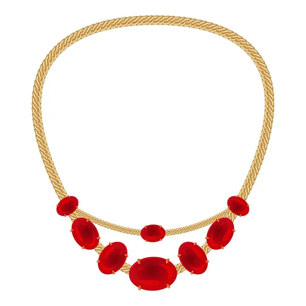 Ruby halsband ikon, tecknad stil — Stock vektor