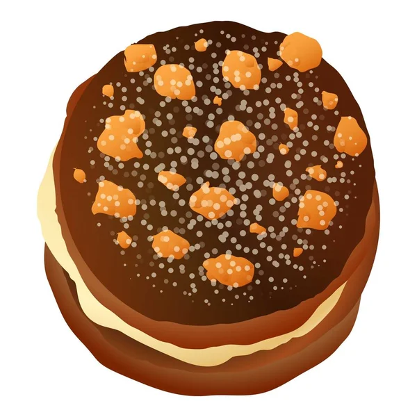 Schokonuss-Keks-Ikone im Cartoon-Stil — Stockvektor