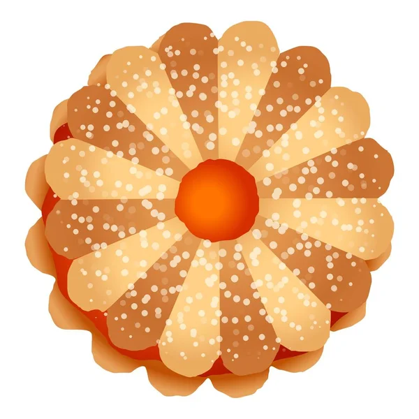 Flower jelly biscuit icon, cartoon style — ストックベクタ