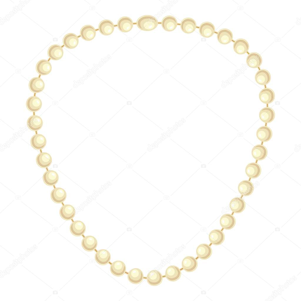 Pearl necklace icon. Cartoon of pearl necklace vector icon for web design isolated on white background