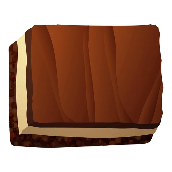Choco icona pezzo di torta al latte, stile cartone animato — Vettoriale Stock