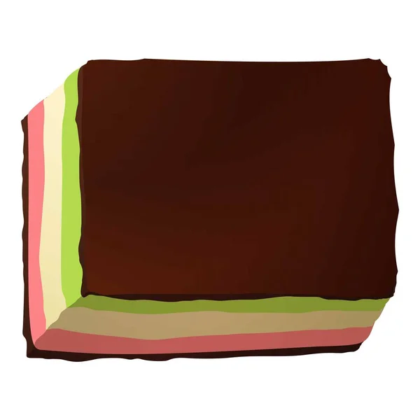 Crema icona torta di cioccolato, stile cartone animato — Vettoriale Stock
