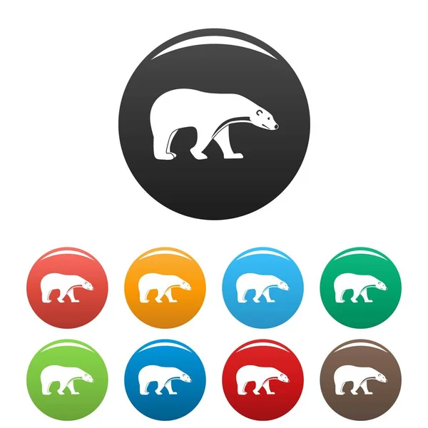 Polar bear icons set color — Stock vektor