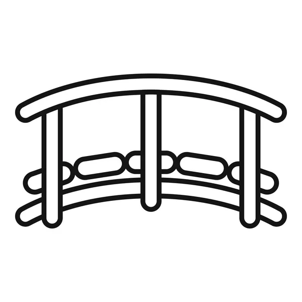 Küçük ahşap bridge simgesini, anahat stili — Stok Vektör
