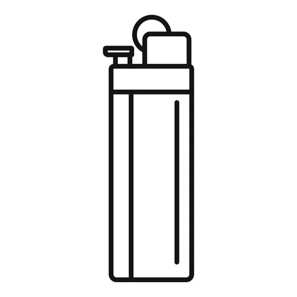 Classic cigarette lighter icon, outline style — Stock Vector