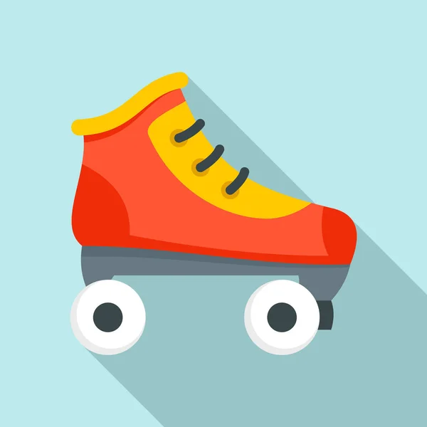 Rolschaatsen pictogram, vlakke stijl — Stockvector
