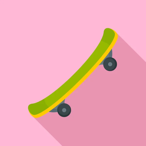 Awesome skateboard icon, flat style — Stock Vector