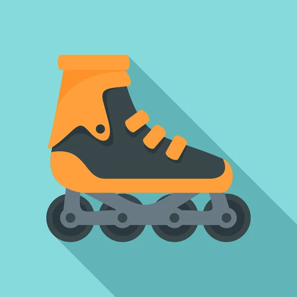 Moderne inline skates pictogram, vlakke stijl — Stockvector