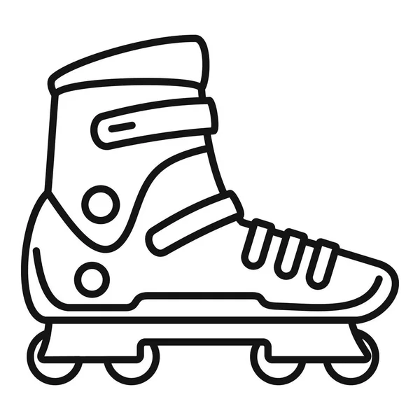 Icône de patins à roues alignées sport extrême, style contour — Image vectorielle