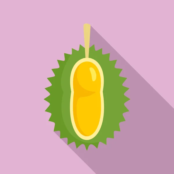 Small durian fruit icon, flat style — Stock Vector