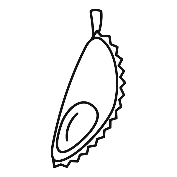 Pokrycie kawałek durian ikona, styl konturu — Wektor stockowy