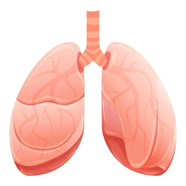 Здорові легені значок, мультиплікаційний стиль — стоковий вектор