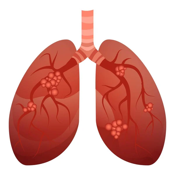 Smoking lungs icon, cartoon style — Stock Vector
