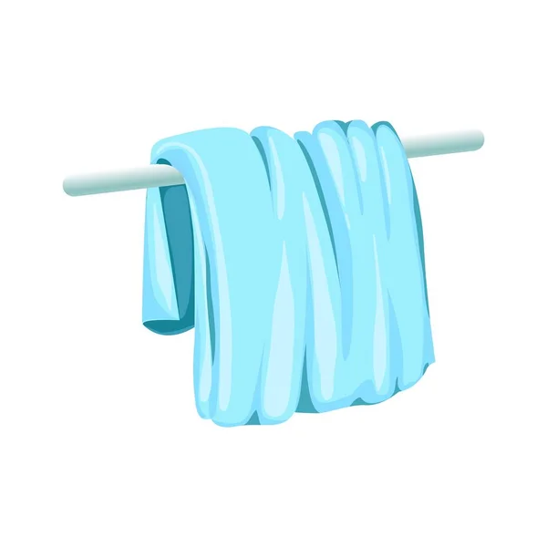 Blaues Handtuch auf Kleiderbügel-Symbol, Cartoon-Stil — Stockvektor
