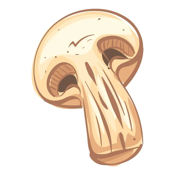 Mezza icona champignon, stile cartone animato — Vettoriale Stock