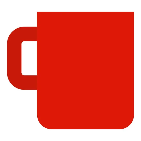 Ícone copo caneca vermelha, estilo plano — Vetor de Stock