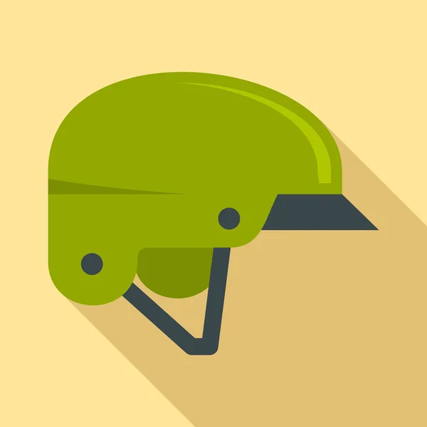 Mountain bike helmet icon, flat style — Stock Vector