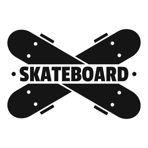 Logo de skateboard croisé, style simple — Image vectorielle