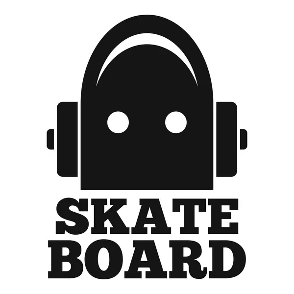 Logo papan skate kayu, gaya sederhana - Stok Vektor