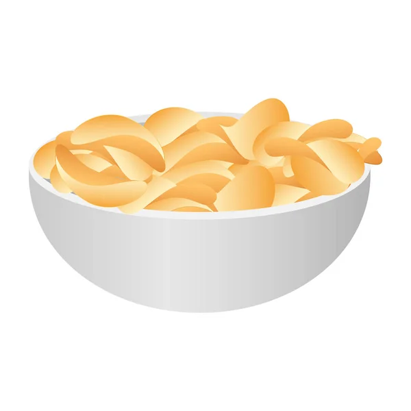 Bowl of chips icono, estilo realista — Vector de stock