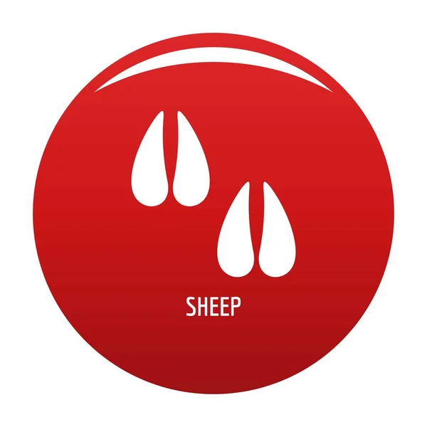 Sheep step icon vector red