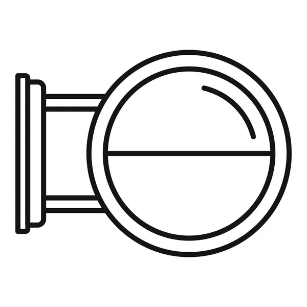 Icono de caja de luz de ciudad redonda, estilo de contorno — Archivo Imágenes Vectoriales