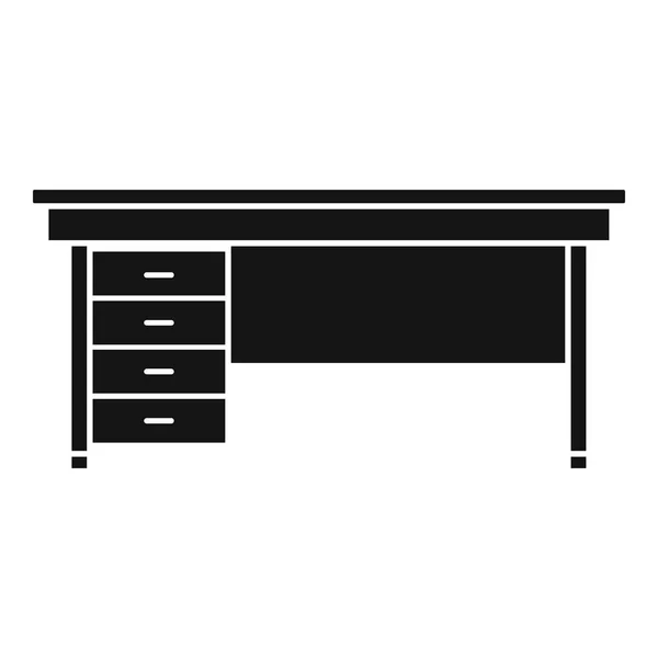 Houten bureaubladpictogram, eenvoudige stijl — Stockvector