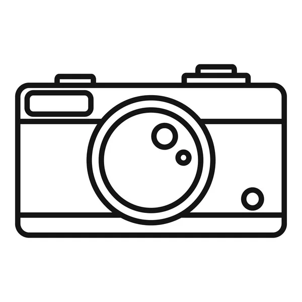 Icono de la cámara, estilo de esquema — Vector de stock