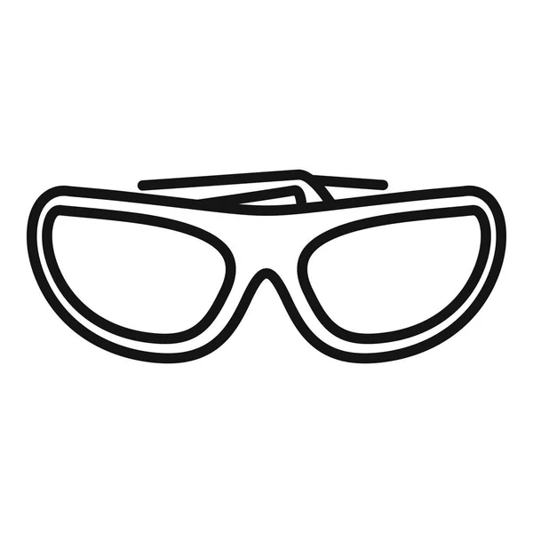 Gözlük simgesi, anahat stili korumak — Stok Vektör
