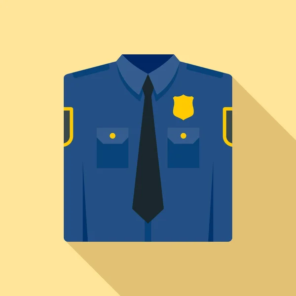 Police uniform icon, flat style — Stock Vector