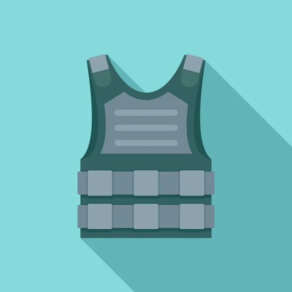 Bulletproof vest icon, flat style — Stock Vector