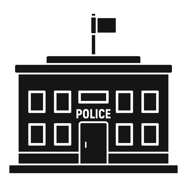 Icono de edificio de policía, estilo simple — Vector de stock