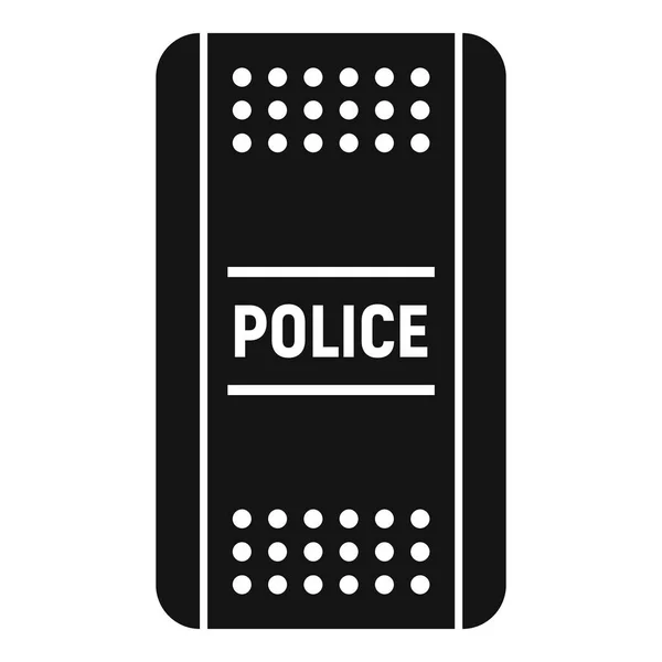 Policejní štít ikonu, jednoduchý styl — Stockový vektor