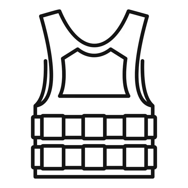 Neprůstřelná vesta ikona, styl osnovy — Stockový vektor