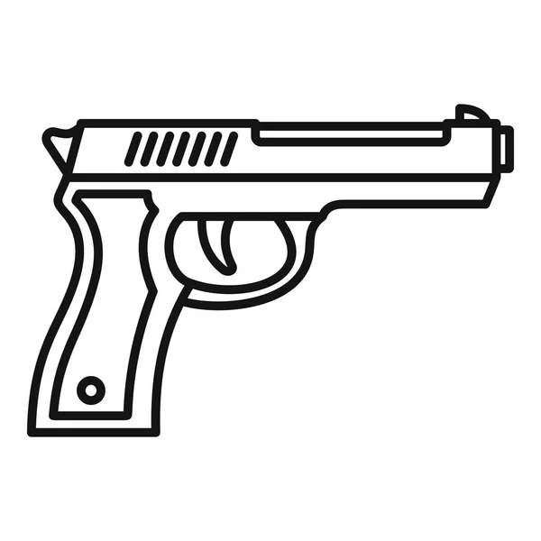 Policejní pistole ikona, styl osnovy — Stockový vektor