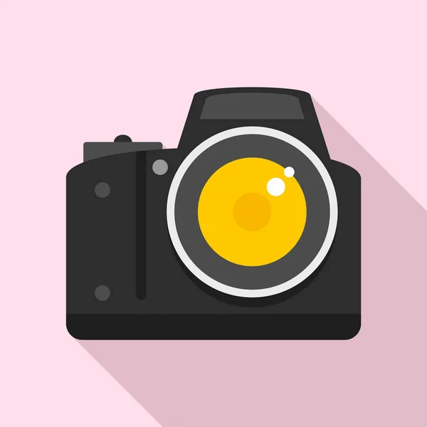 Professional camera icon, flat style — Stock Vector