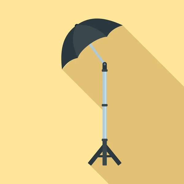 Sombra icono paraguas de la cámara, estilo plano — Vector de stock