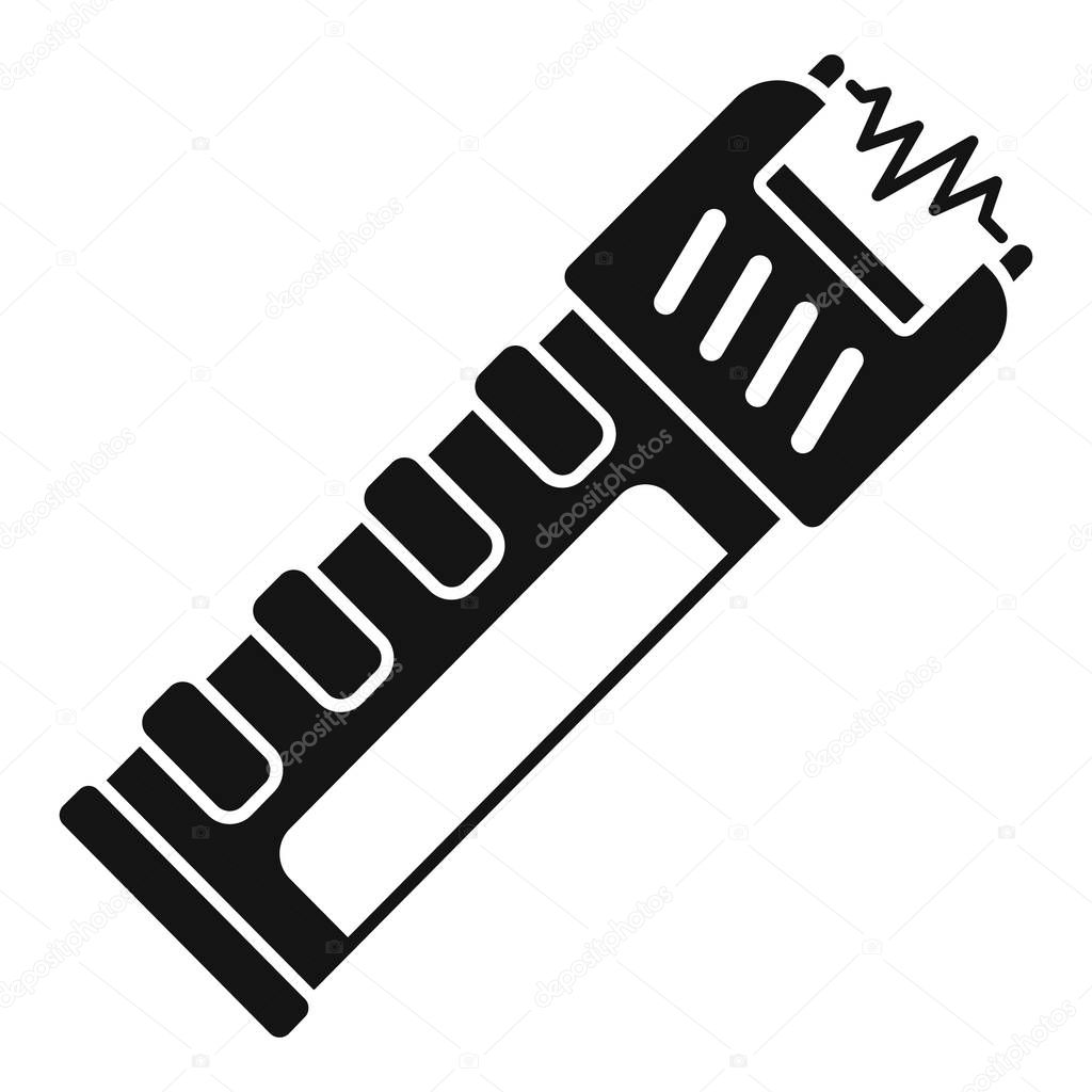 Police electric shocker icon, simple style