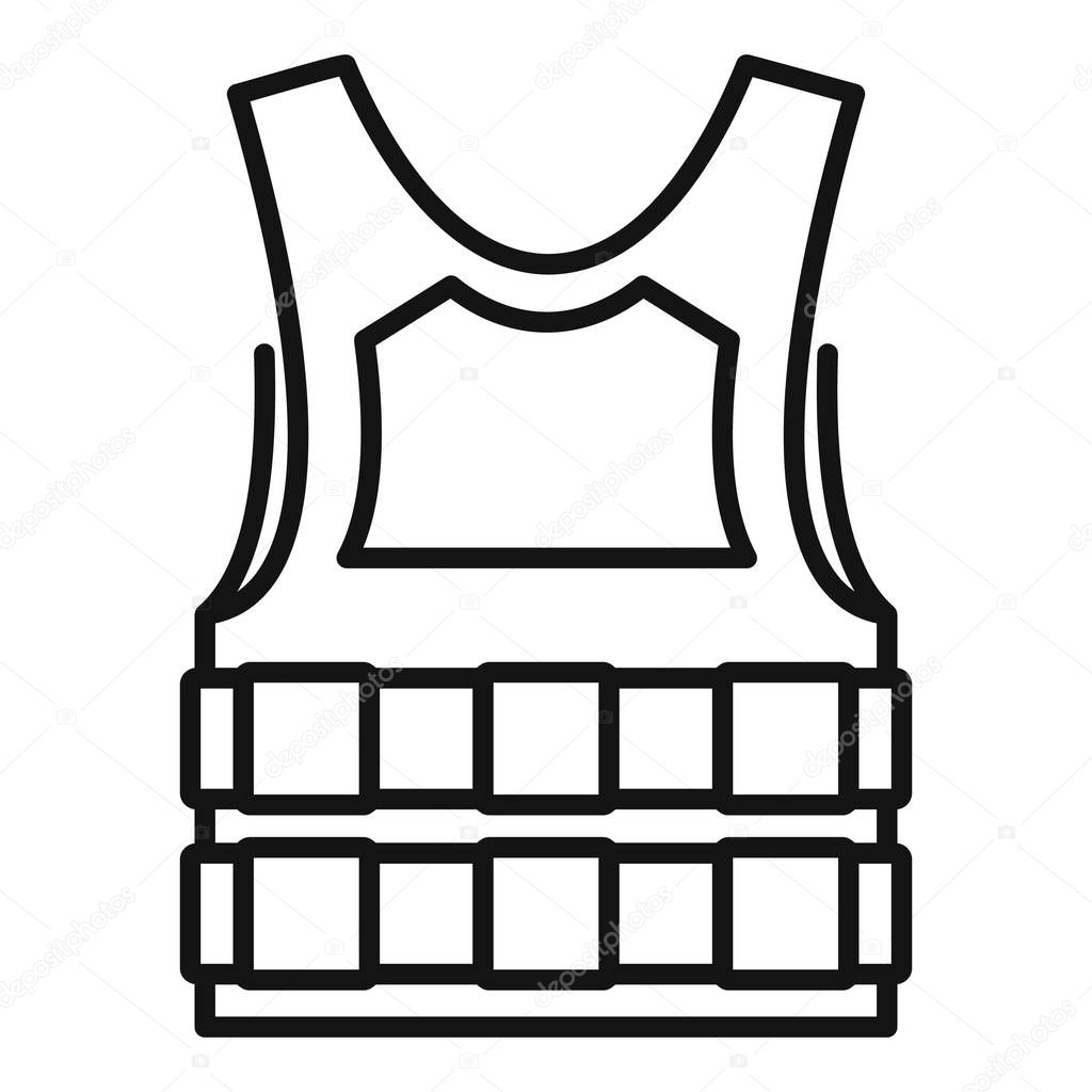Bulletproof vest icon, outline style