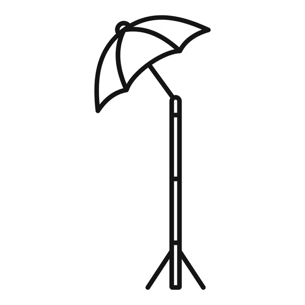 Schaduw paraplu camerasymbool, Kaderstijl — Stockvector