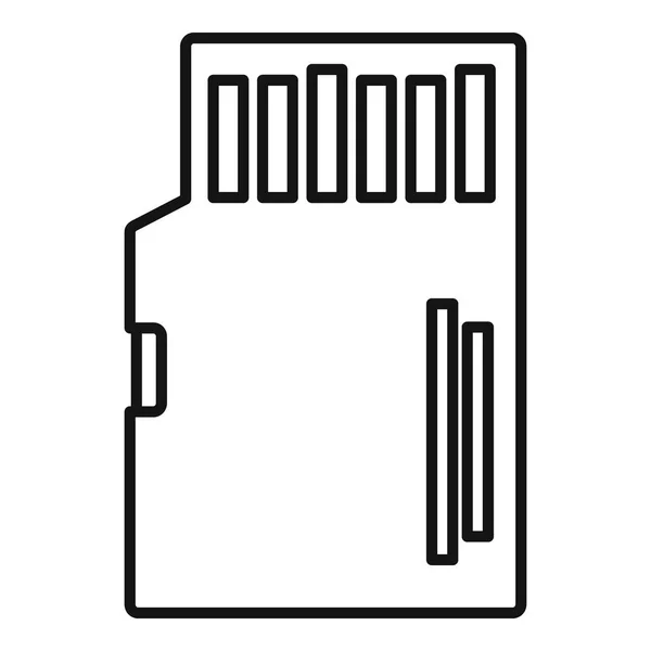 Ícone do cartão sd da câmera, estilo esboço — Vetor de Stock