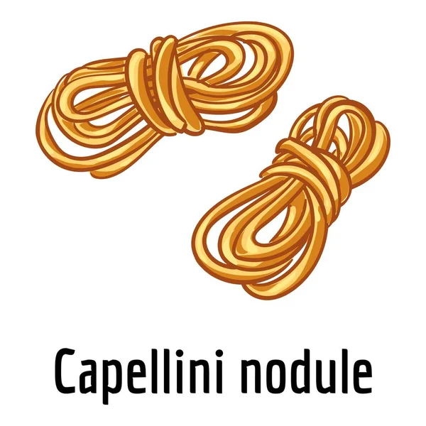 Capellini 결 절 아이콘, 만화 스타일 — 스톡 벡터