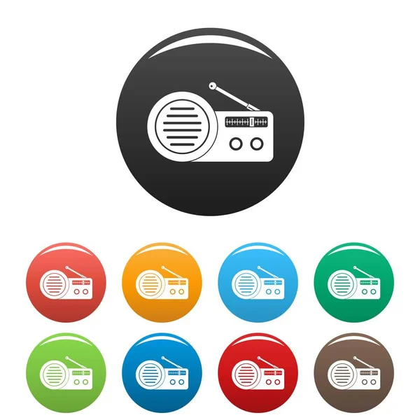 Speaker radio icons set color — Stock Vector