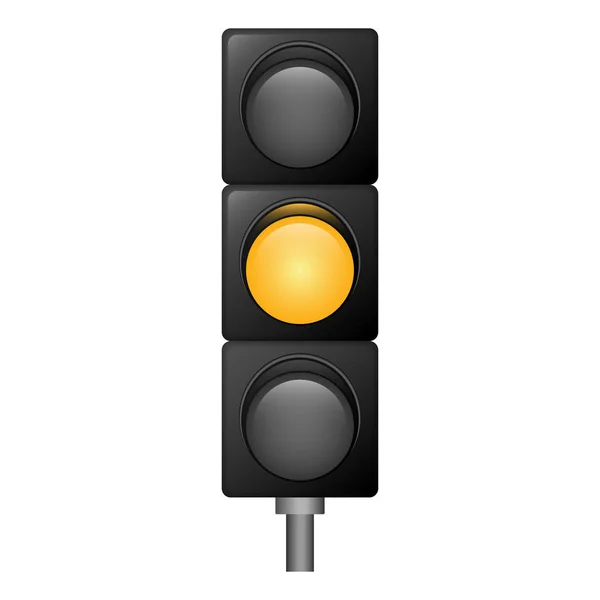 黄色交通灯图标, 逼真的风格 — 图库矢量图片