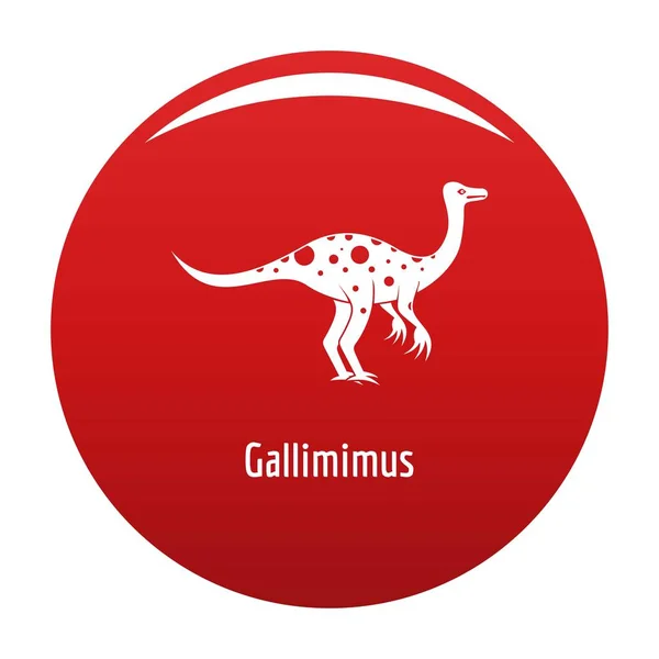Gallimimus icon vector red — Stock Vector